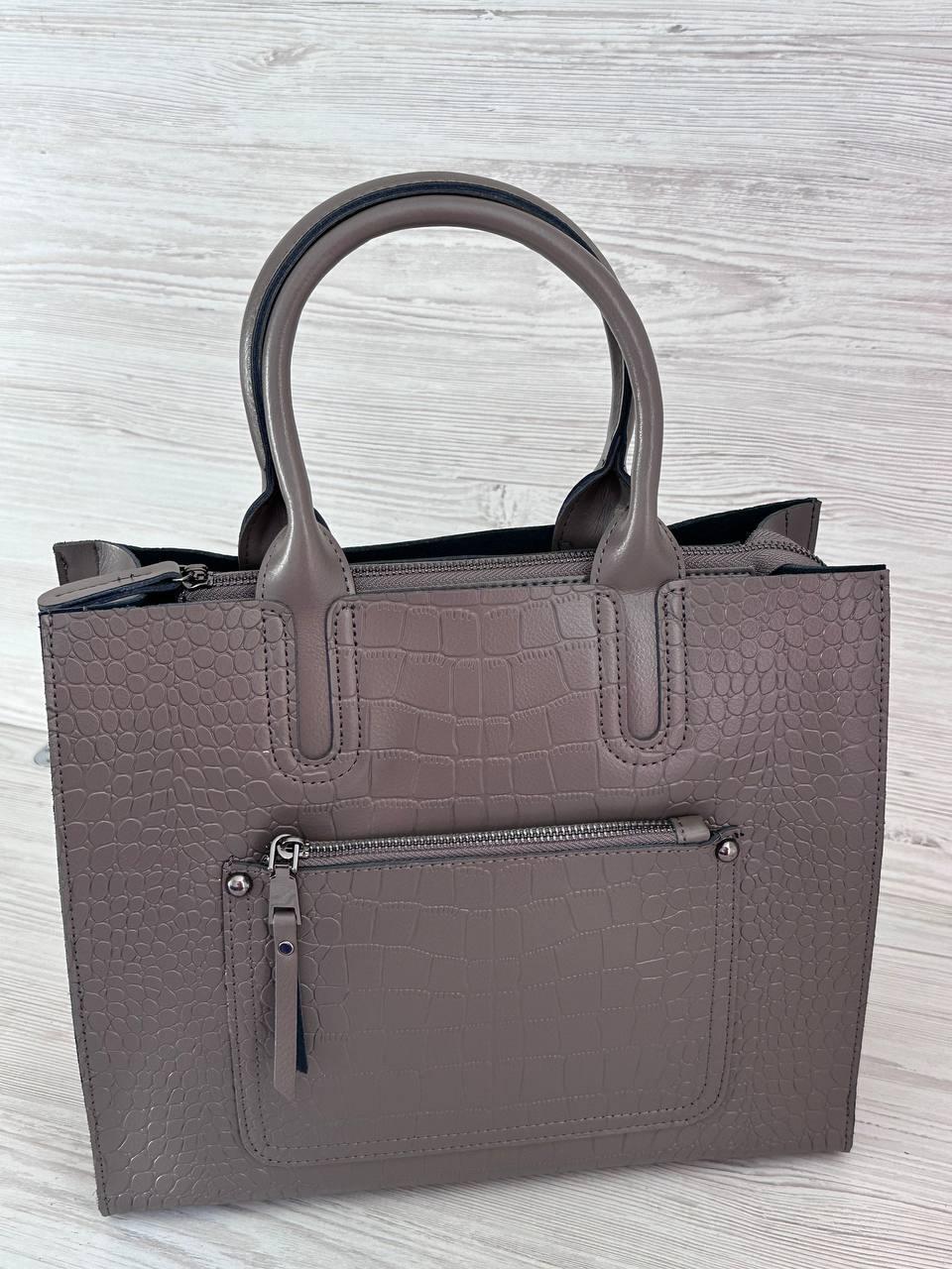 Сумка женская из натуральной кожи Тауп (74368/1)