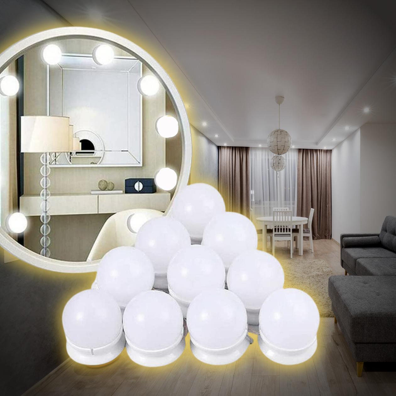 Подсветка для зеркала LED Vanity Mirror Lights с регулировкой яркости 10 ламп 6500k - фото 3