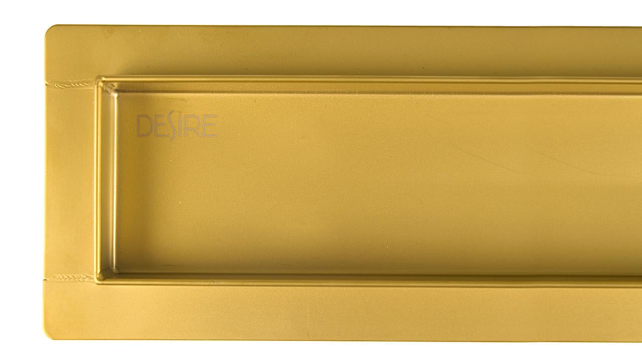 Трап душевой из нержавеющей стали Desire 1000х70 мм Gold (DG-30100) - фото 9