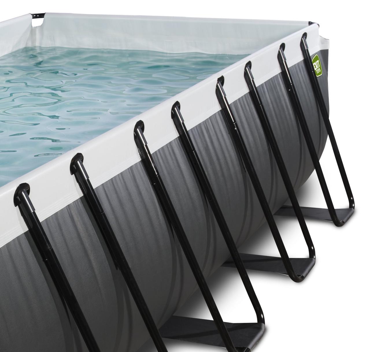 Бассейн каркасный Exit Toys с наземным куполом и нагревом воды 400х200х122 см Черная кожа (2423569812) - фото 4 Бассейн каркасный Exit Toys с наземным куполом и нагревом воды 400х200х122 см Черная кожа (2423569812) - фото 4