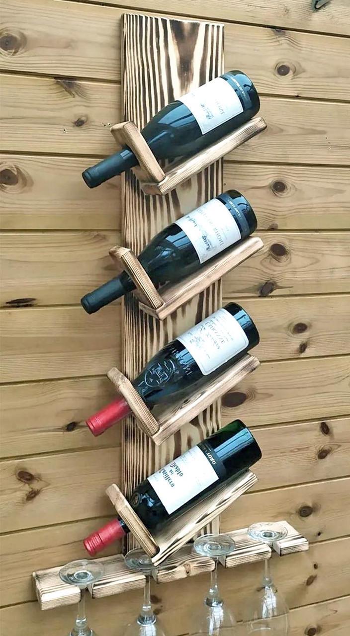 Полка для вина настенная из дерева Сатахе Бенгала (ПНК-016627)