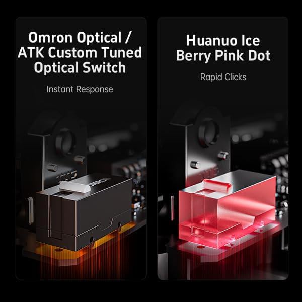 Мышка игровая беспроводная ATK A9 Plus Dragonfly 30000 DPI 3в1 Bluetooth/USB C Pink - фото 4 Мышка игровая беспроводная ATK A9 Plus Dragonfly 30000 DPI 3в1 Bluetooth/USB C Pink - фото 4