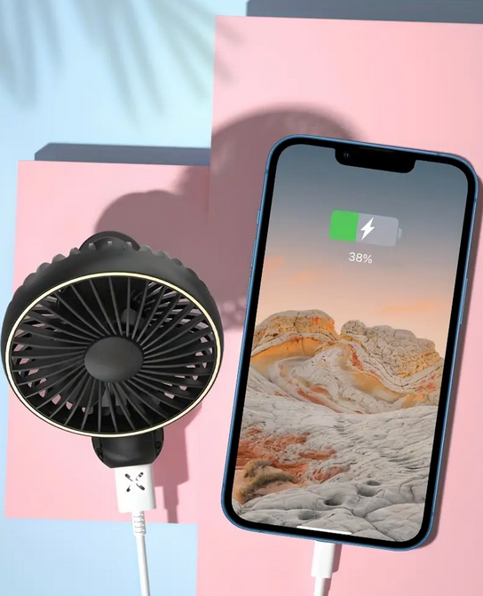 Вентилятор аккумуляторний USB з дисплеєм Fan F18 2000 mAh Чорний - фото 7 Вентилятор аккумуляторний USB з дисплеєм Fan F18 2000 mAh Чорний - фото 7