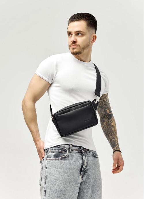 Поясная сумка мужская Sambag из экокожи Черный (945024616)