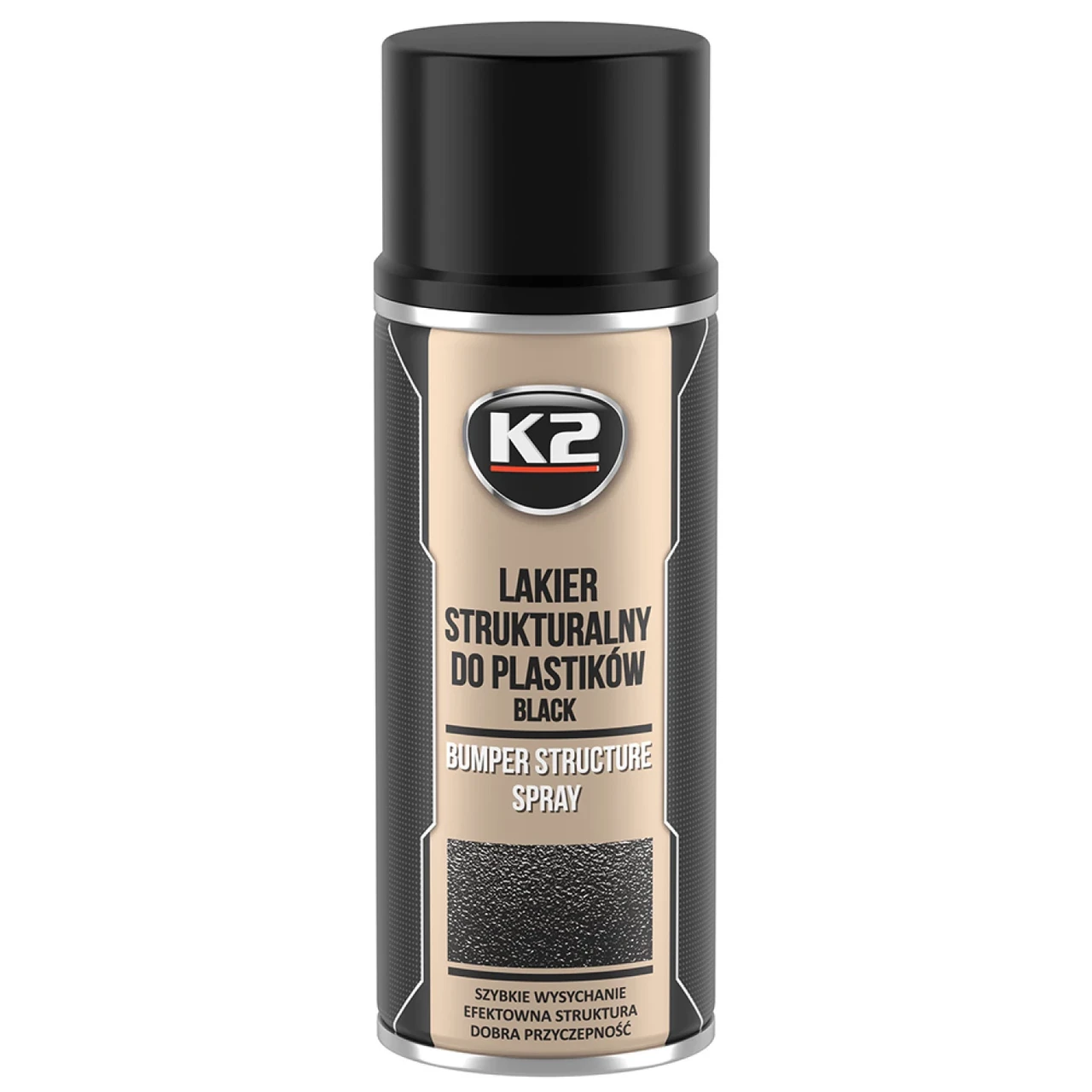 Лак для пластика K2 Bumper структурный 400 мл Черный (2753687659)