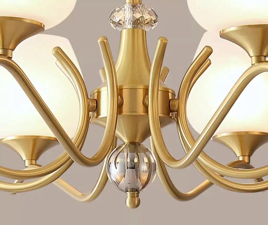 Люстра светодиодная Тюльпан 5034 6 плафонов Золотистый - фото 3