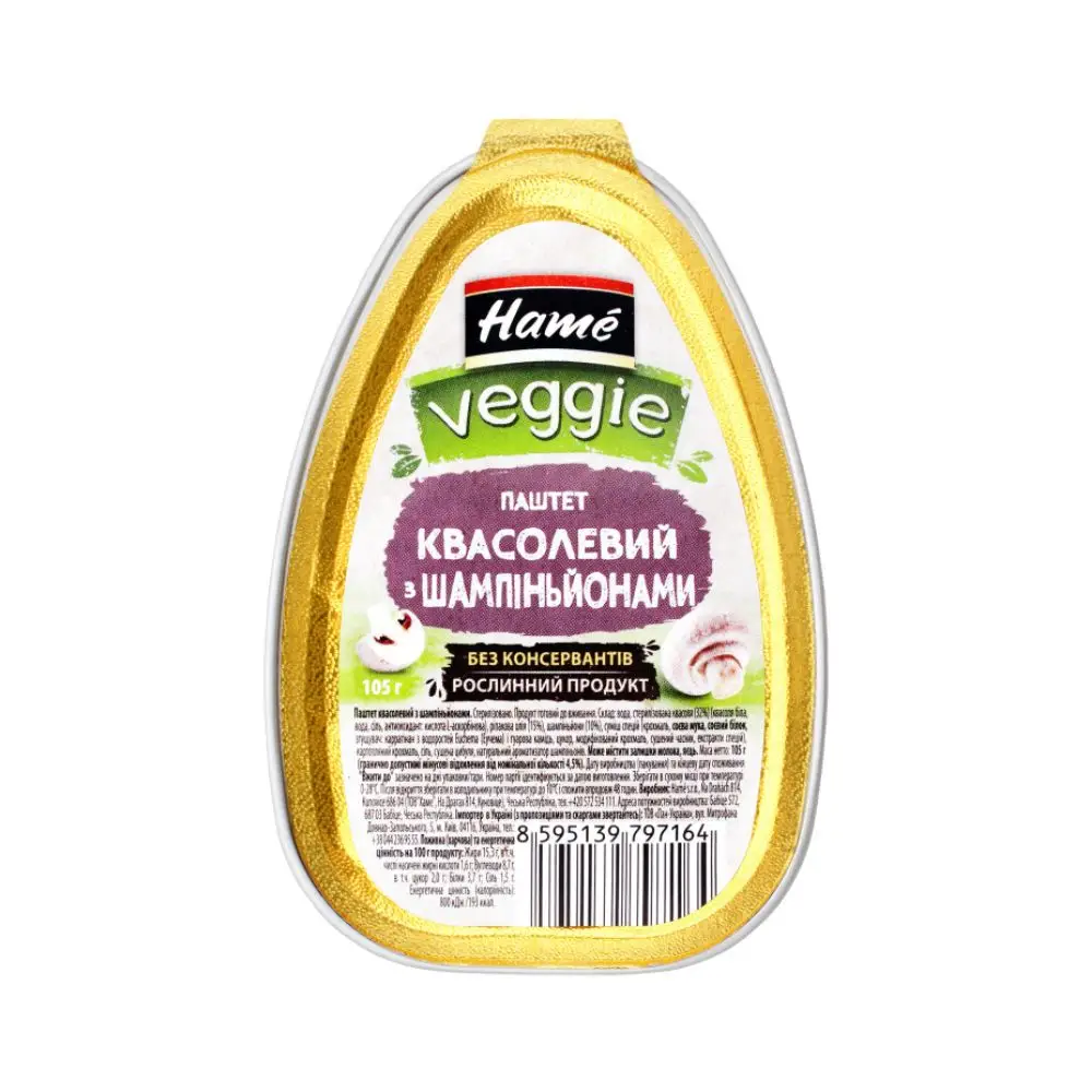 Паштет Hame фасолевый с шампиньонами 105 г (8595139797164) Паштет Hame фасолевый с шампиньонами 105 г (8595139797164)