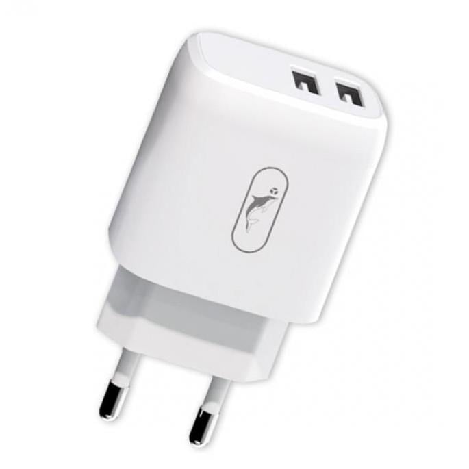 Зарядное устройство сетевое SkyDolphin SC22EB 10,5W 2xUSB-A 2.1A White (MZP-000161)