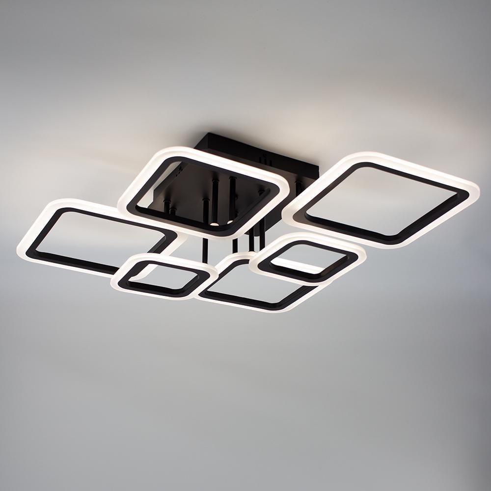 Люстра управляемая светодиодная ESLLSE OVAL 75 Bт 6S 810x600x175 мм Черный (10596)