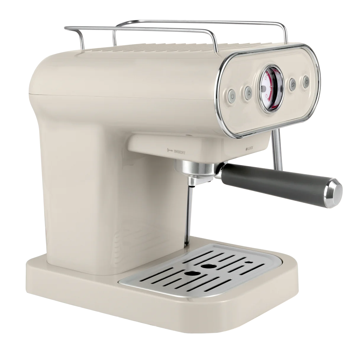 Кавомашина ріжкова Vintage Cuisine 15 бар із насадкою для спінювання 1,2 л Кремовий - фото 7 Кавомашина ріжкова Vintage Cuisine 15 бар із насадкою для спінювання 1,2 л Кремовий - фото 7