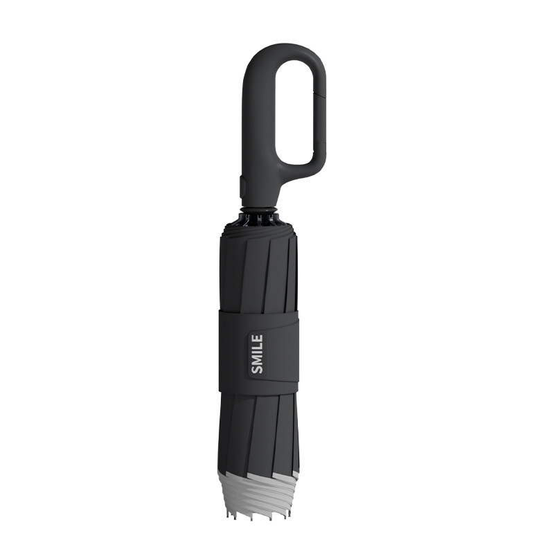 Зонт автоматический складной Zuodu Smile ZD210-23X с карабином d 106 см Black (001112)