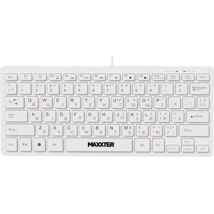 Клавиатура проводная Maxxter KBM-C01W-RU USB-A 78 клавиш 1,8 м ENG/UKR White (36522009)