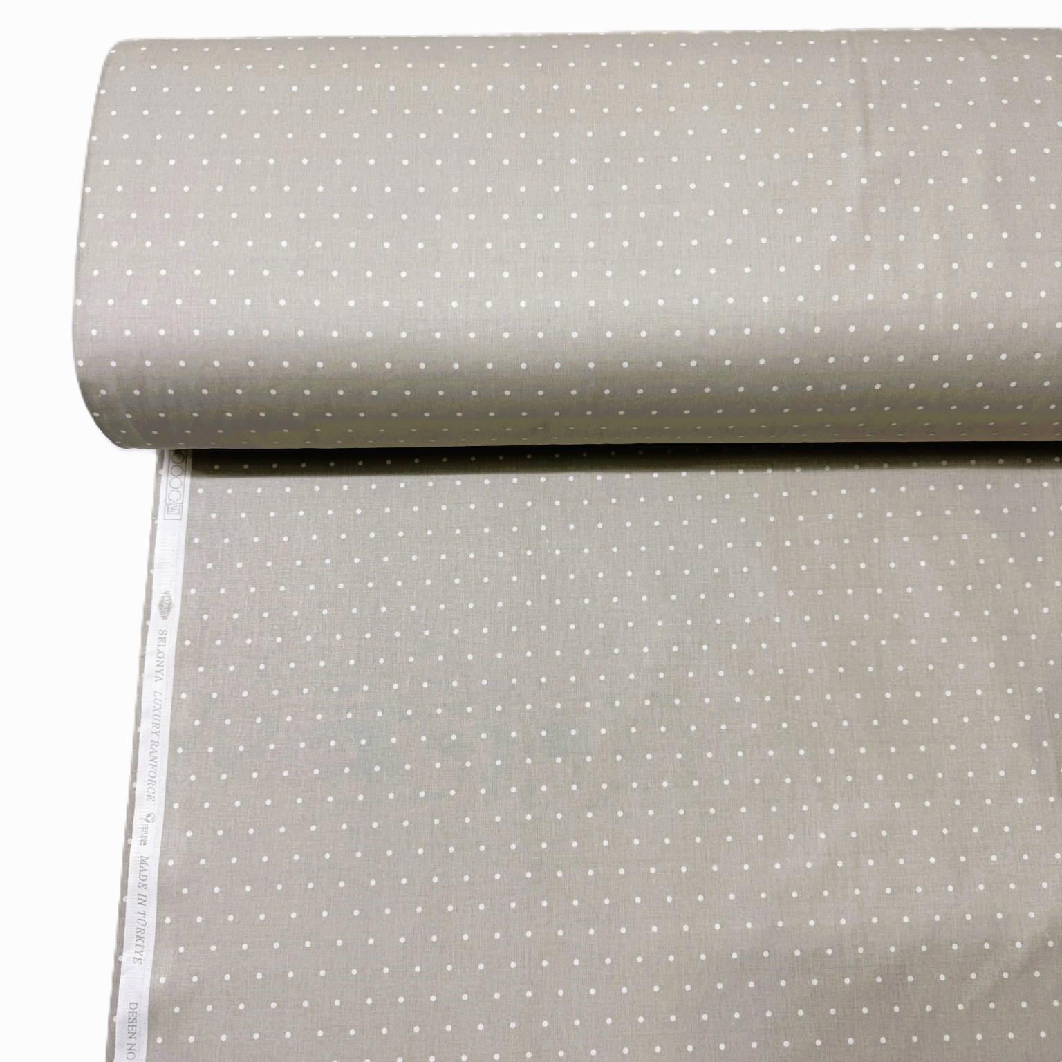 Ткань для постельного белья ранфорс горошек 240 см Бежевый (1158/02 03068)