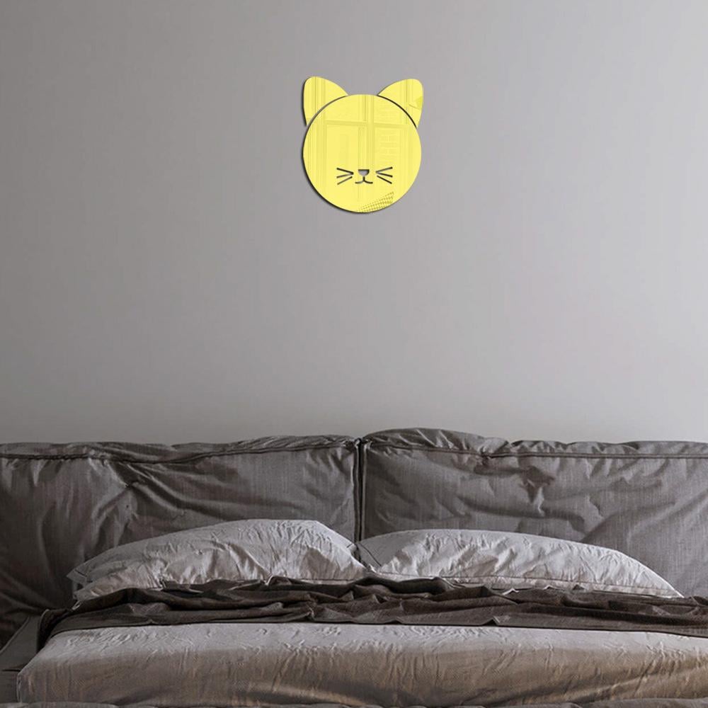 Наклейка зеркальная на стену Meow акриловая для интерьера 23х20 см (010053)