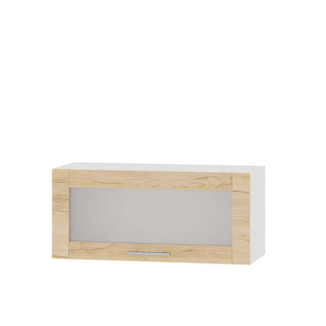 Шкаф верхний Эверест Оптима модуль Верх витрина ВВ09-800 80х30х36 см Дуб крафт золотой/Белый (08678)