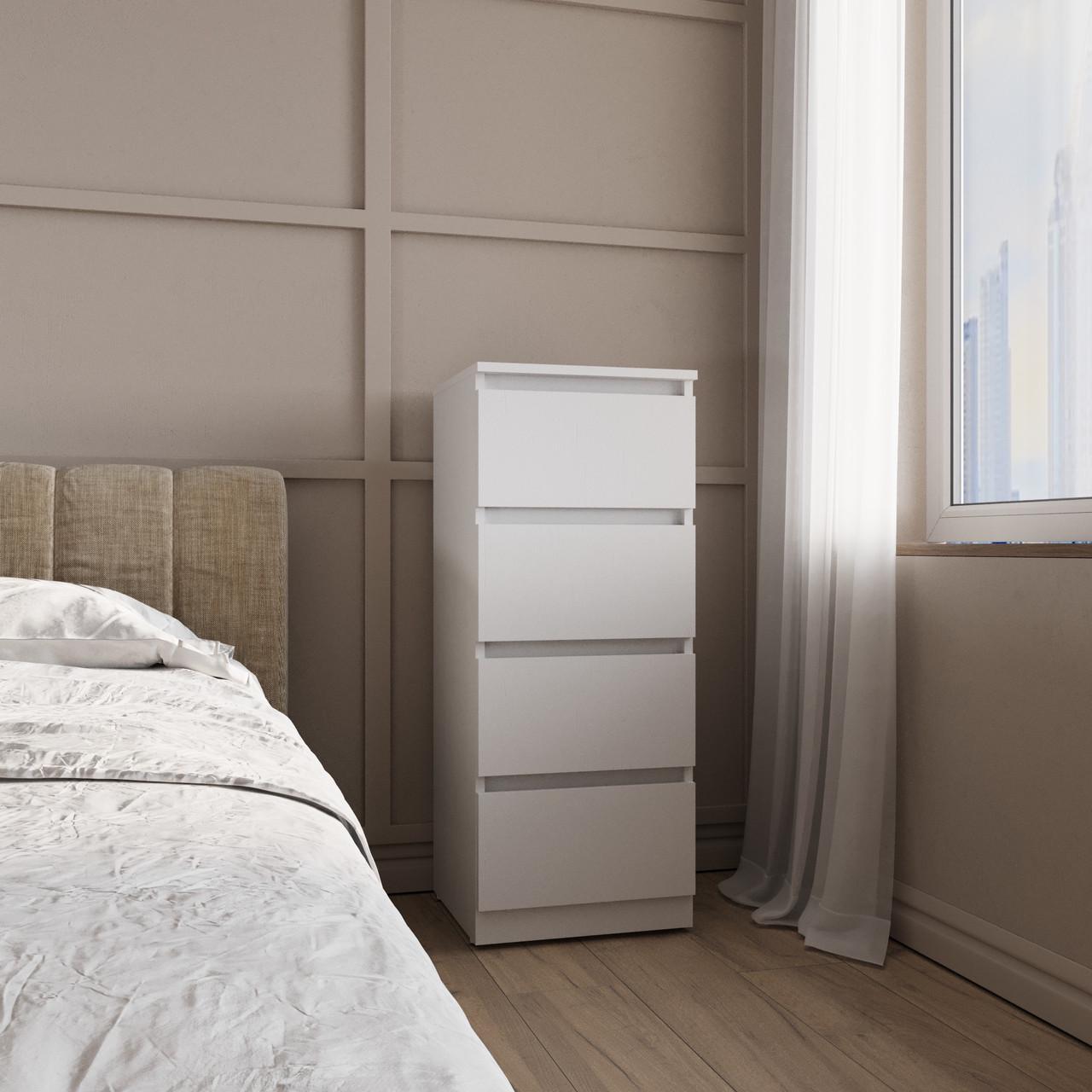 Комод MEBEX на 4 шухляди 40х40х100 см Білий (VM4B400WH) - фото 1