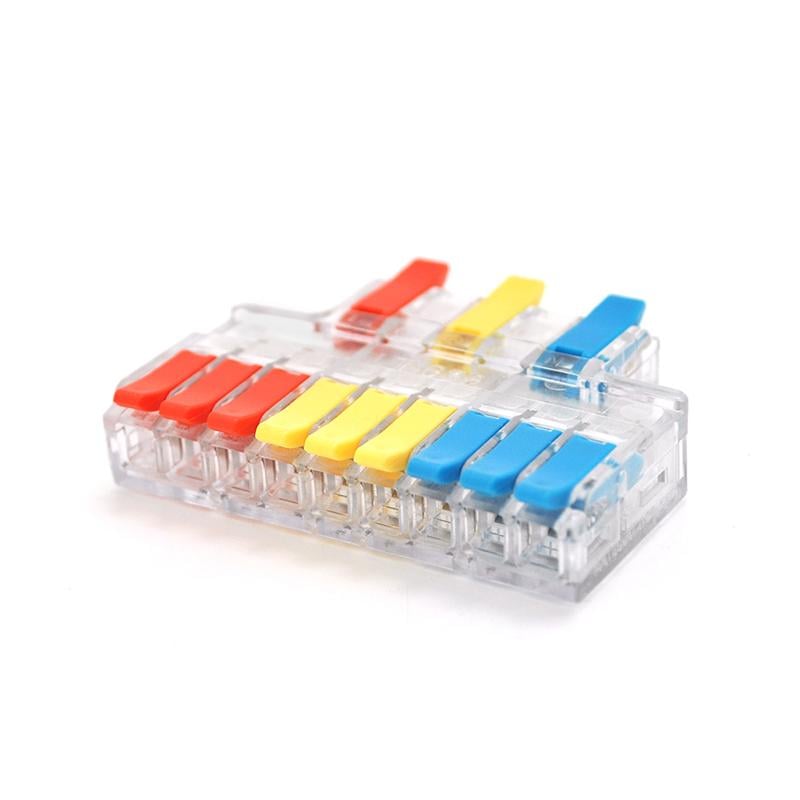 Клемма разветвляющая Tactix 0,08-6 мм2 35А 1-3+1-3+1-3 одинарная 40х44,5х10,6мм Разноцветный (CT639T)