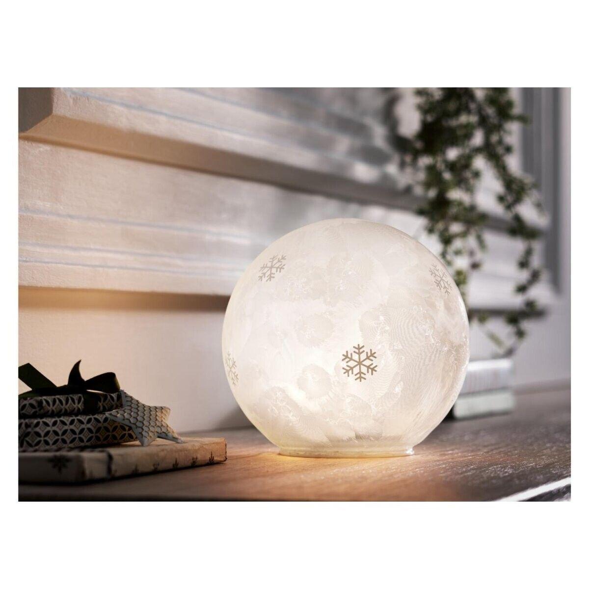Новогодний светильник LED Livarno Home Шар с морозным узором с таймером 15 см (P1-00334)
