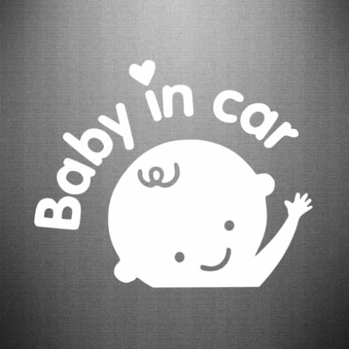 Наклейка Baby in car 15x12,3 см Білий (21561598)