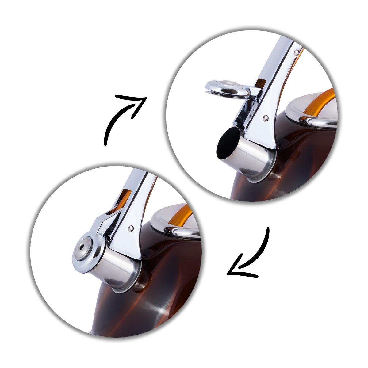 Чайник Kamille Золотой 3л из нержавеющей стали со свистком KM-0690N - фото 8 Чайник Kamille Золотой 3л из нержавеющей стали со свистком KM-0690N - фото 8