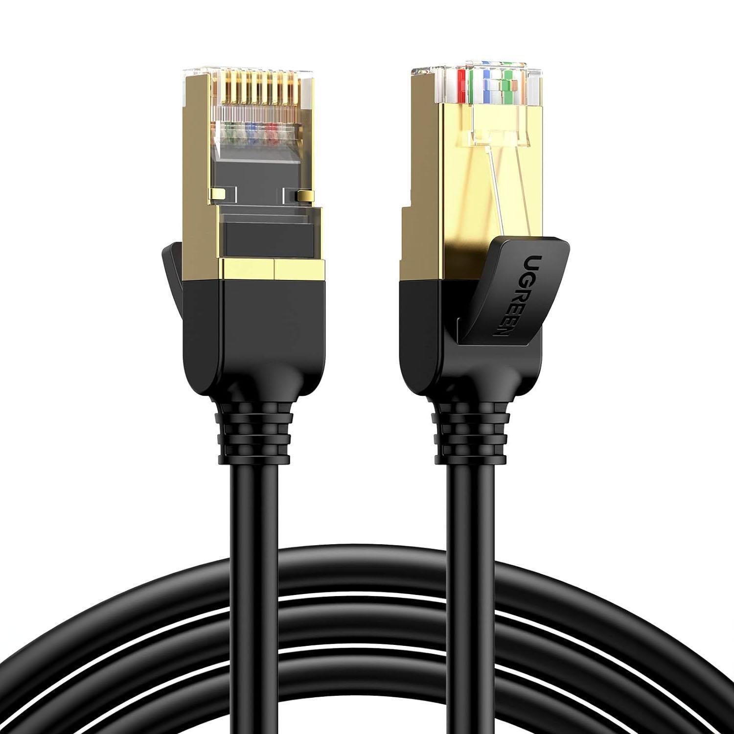 Інтернет-кабель UGREEN Cat.7 F/FTP 10 Гбіт/с 600 МГц Lan RJ45 RJ 45 0,5 м Чорний (11229)