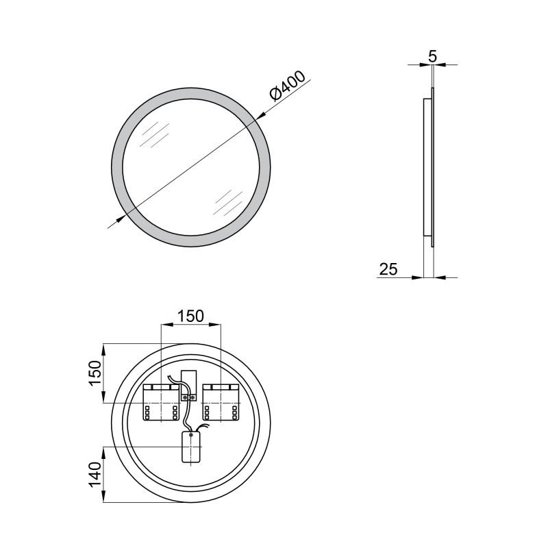 Дзеркало Qtap Virgo R400 з LED-підсвічуванням кругле настінне (QT1878250640W) - фото 2