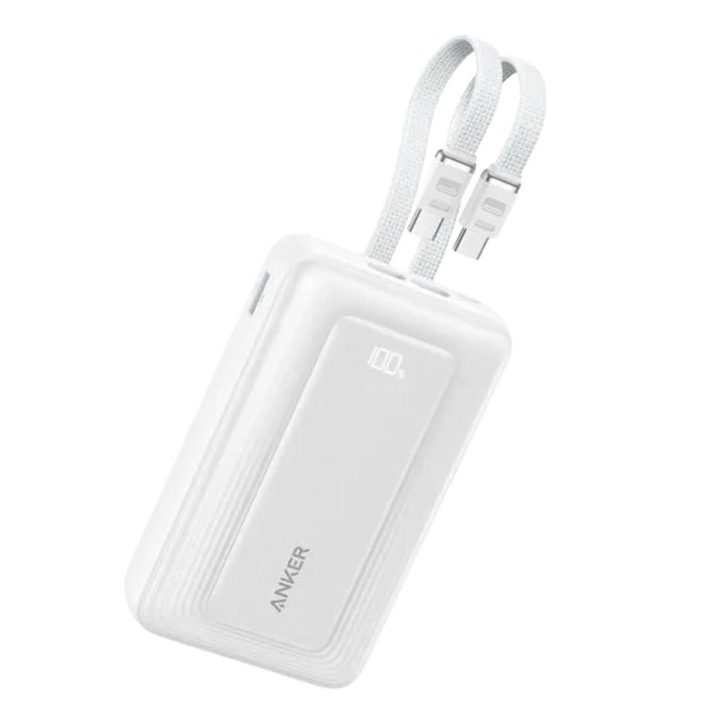 Повербанк Anker Zolo A110M 20000 mAh 45W Fast Charge PD з двома вбудованими кабелями USB-C/дисплей Білий (130706877)