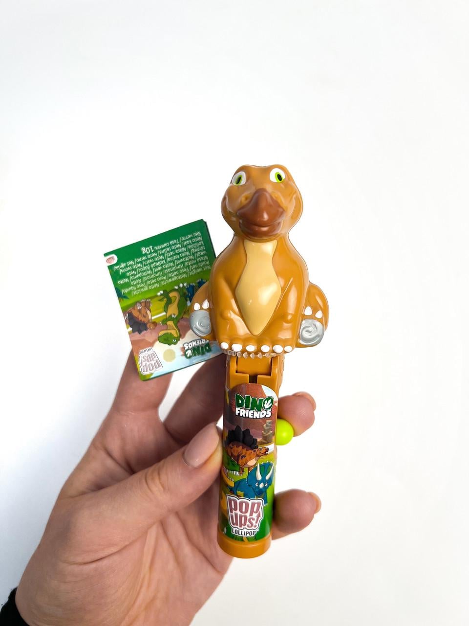 Леденец с игрушкой Pop Ups Dino Friends Стегозавр 10 г (1667418310)