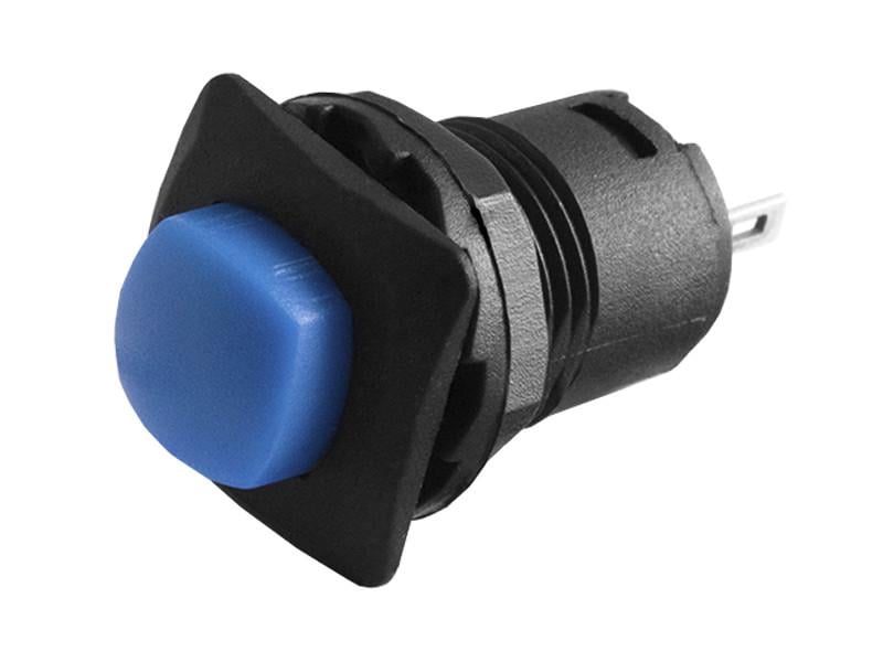 Кнопка квадратная ON/OFF с фиксацией Синий (DS-226)