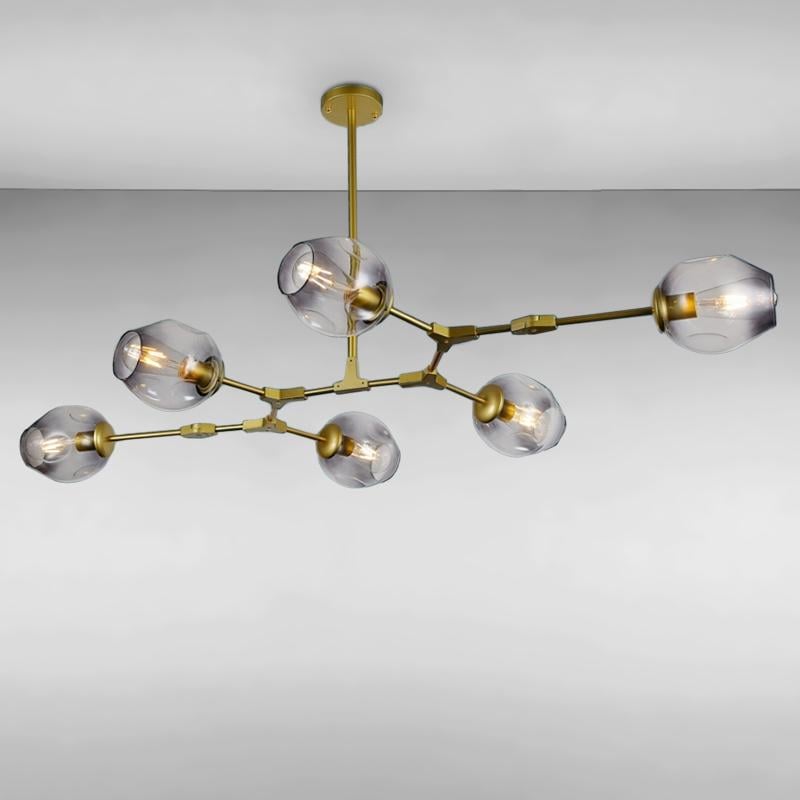 Люстра подвесная молекула Light House LS-15181-6 GD+BK на шесть ламп Золото / Черный