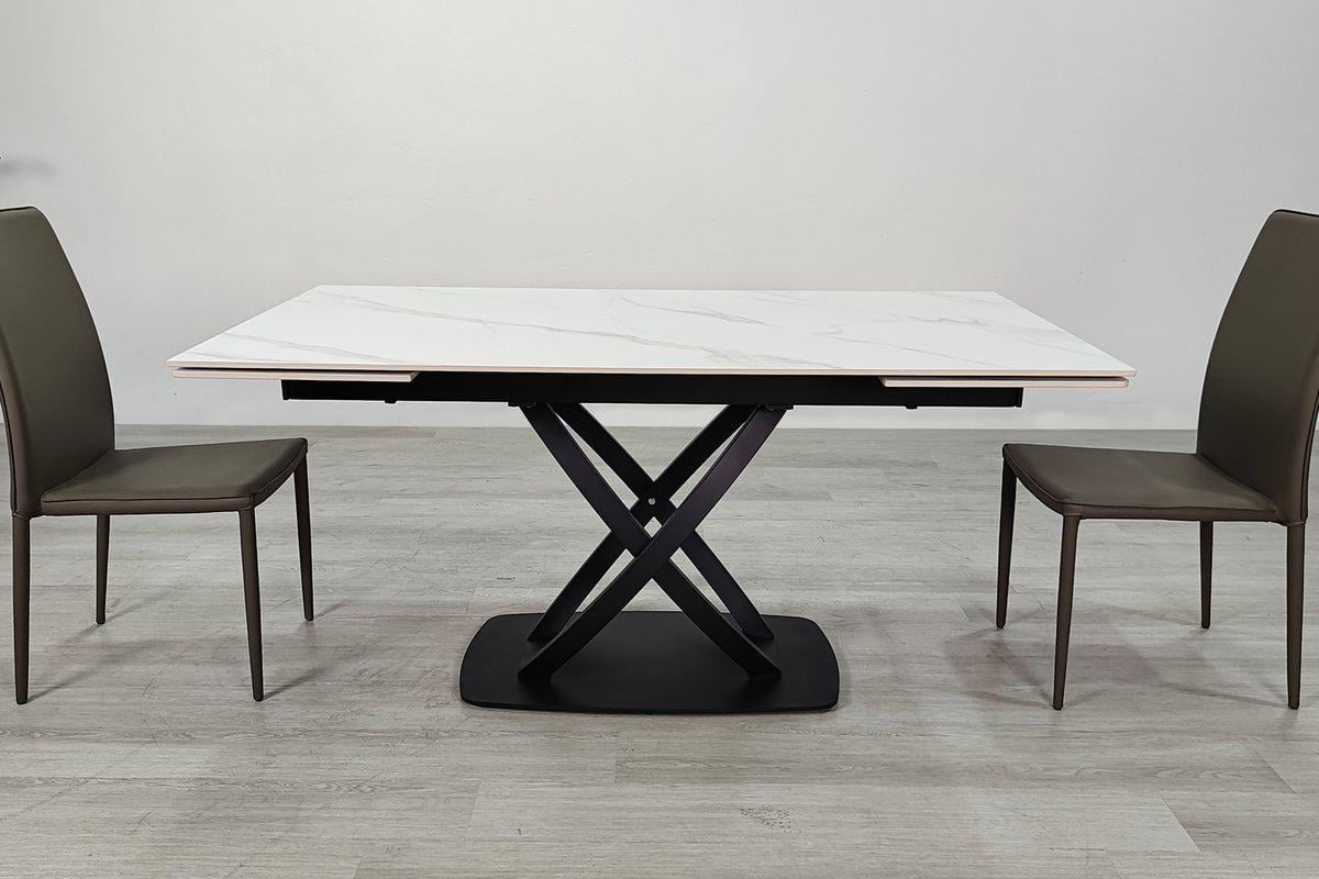 Стол обеденный раскладной Intarsio HILDA CERAMIC 160-240х90 см Белый матовый/Черный (HILDA160) - фото 5 Стол обеденный раскладной Intarsio HILDA CERAMIC 160-240х90 см Белый матовый/Черный (HILDA160) - фото 5