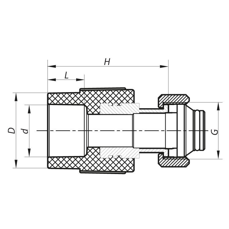 Муфта KOER 20x3/4 PPR K0240.PRO з євроконусом і накидною гайкою (KP2606) - фото 2