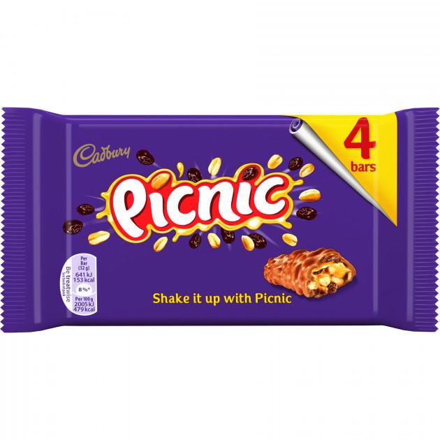 ᐉ Шоколадный батончик Cadbury Picnic 4 Pack 128 г