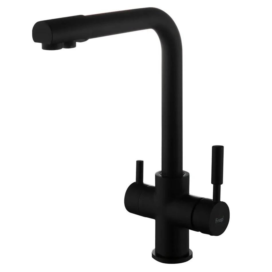 Смеситель для кухни Frap F4352-6 на две воды Черный (171304)