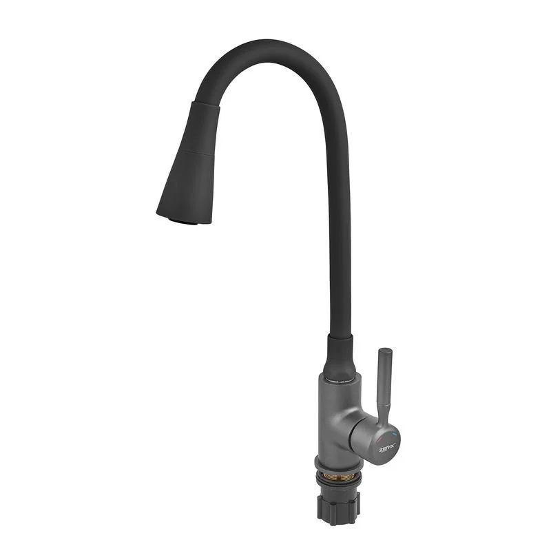 Смеситель для кухни Zerix Atrium-011-T с силиконовым изливом Graphite Refl Black (ZX6106) Смеситель для кухни Zerix Atrium-011-T с силиконовым изливом Graphite Refl Black (ZX6106)