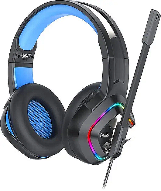 Навушники провідні XO GE-08 Static RGB Long Mic Headworn Game Earphones USB+Dual 3,5 мм