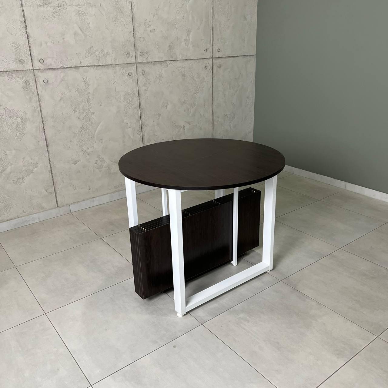 Стол кухонный LONG УТП019242 Loft овальный раздвижной 3,5 м Дуб венге/Белый мет - фото 6 Стол кухонный LONG УТП019242 Loft овальный раздвижной 3,5 м Дуб венге/Белый мет - фото 6