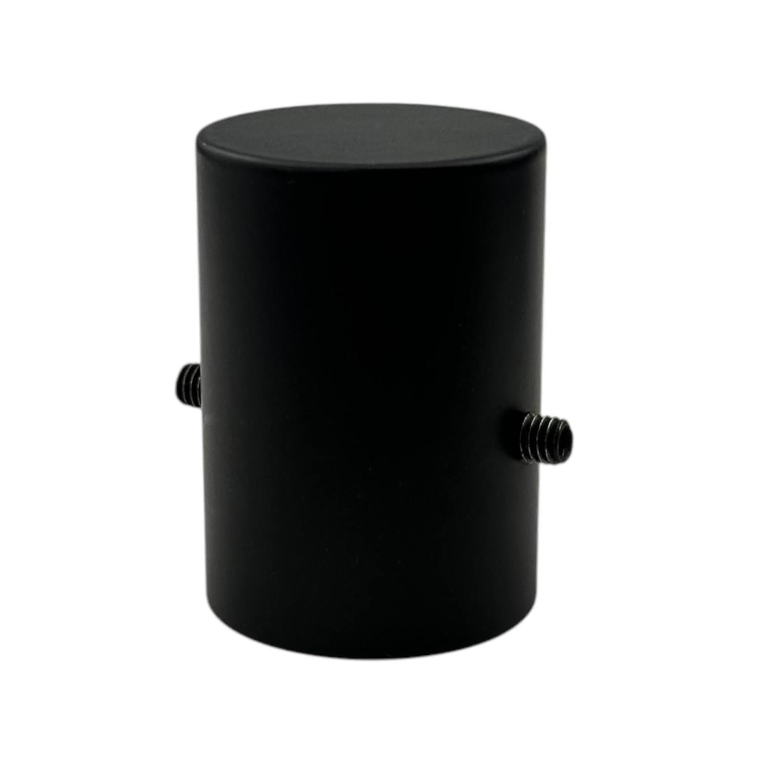 Заглушка 27х38 мм для гнучкого неону ⌀ 22 мм металева без отвору Чорний