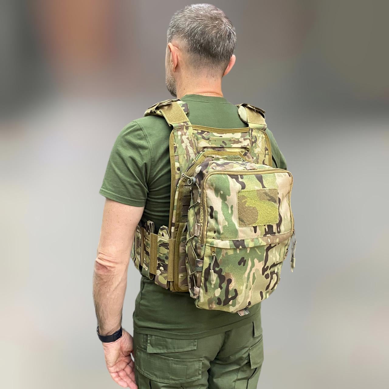 Подсумок-рюкзак WinTac на плитоноске Molle Cordura 1000D Мультикам (244409)