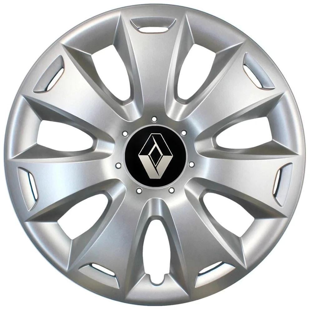 Колпаки автомобильные модельные  SJS 335 с логотипом Renault R15 4 шт. Серебрянный