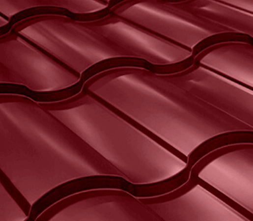 Металочерепиця Валенсія RAL3005 1190х840 мм 0,40 мм Матовий винно-червоний