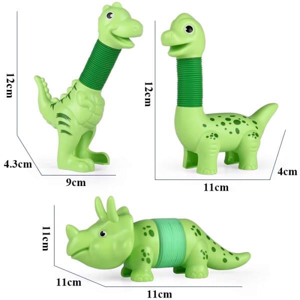 Игрушка антистресс Динозавры с подвижным корпусом 3 шт. Зеленый (29436772) - фото 4