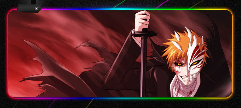 Коврик для мышки с Аниме принтом Bleach LED подсветка 800х300х4 мм (2000)