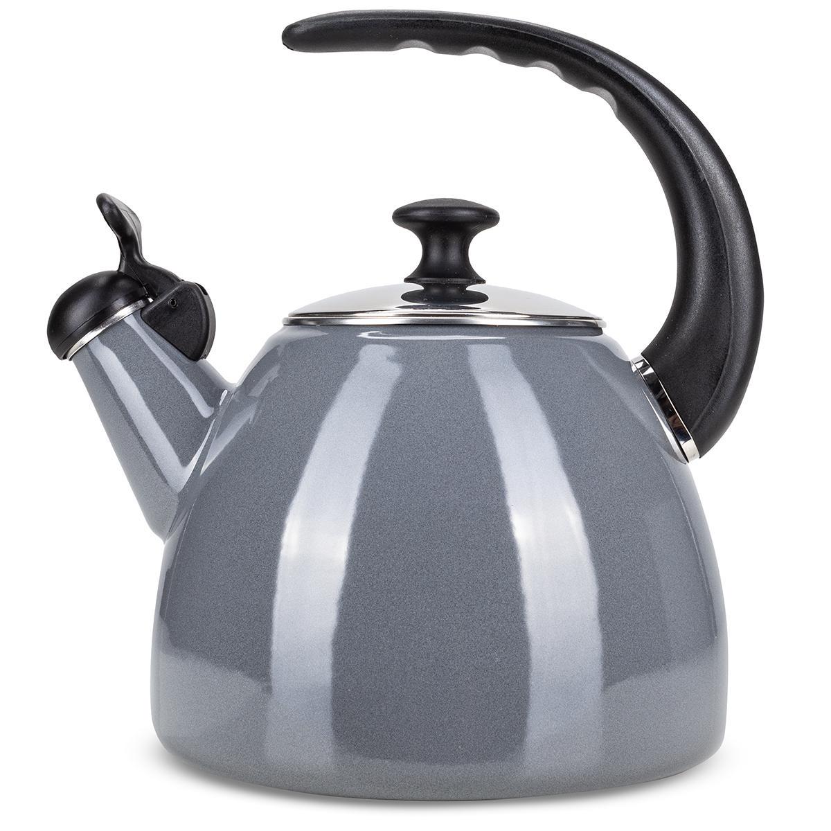 Чайник зі свистком Kamille KM-1040С із емальованої сталі 2,5 л Сірий (150-84-1040С) - фото 4 Чайник зі свистком Kamille KM-1040С із емальованої сталі 2,5 л Сірий (150-84-1040С) - фото 4