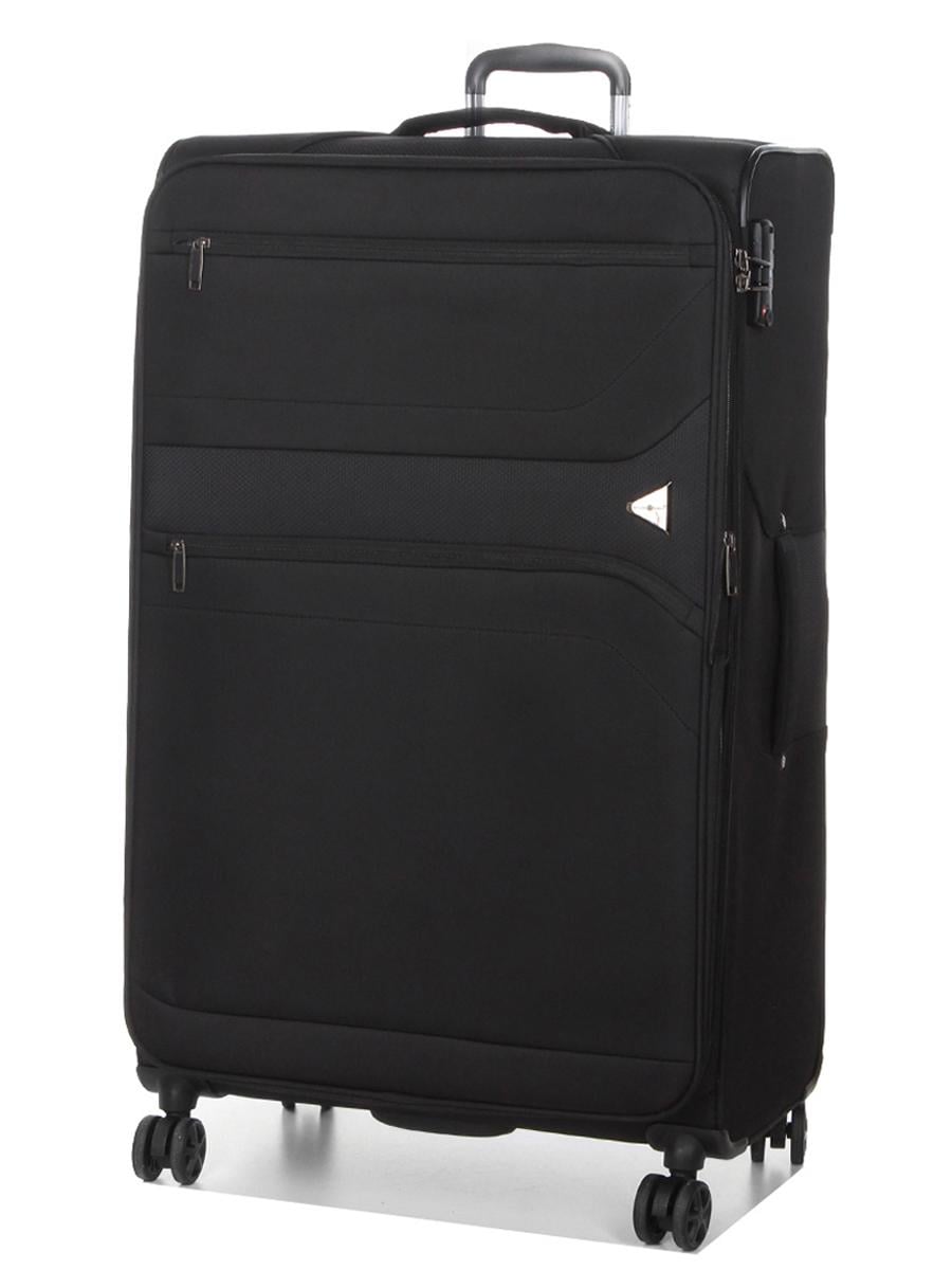 Чемодан Snowball 21504 большой XL тканевый с расширением 90х54х31 см 130/12 л Черный