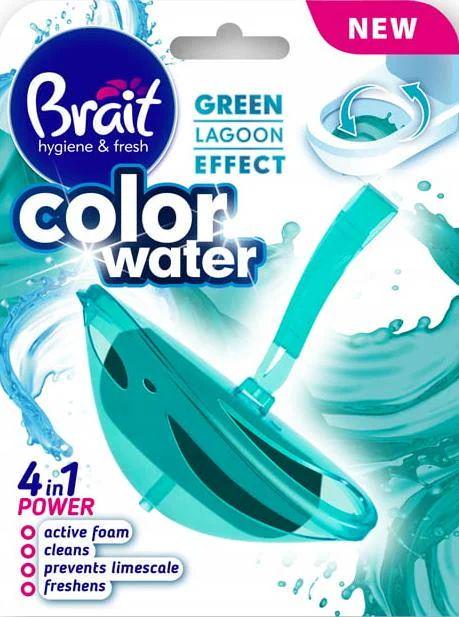 Блок для унитаза Brait Green Lagoon Color Water 4в1 40 г (22053)