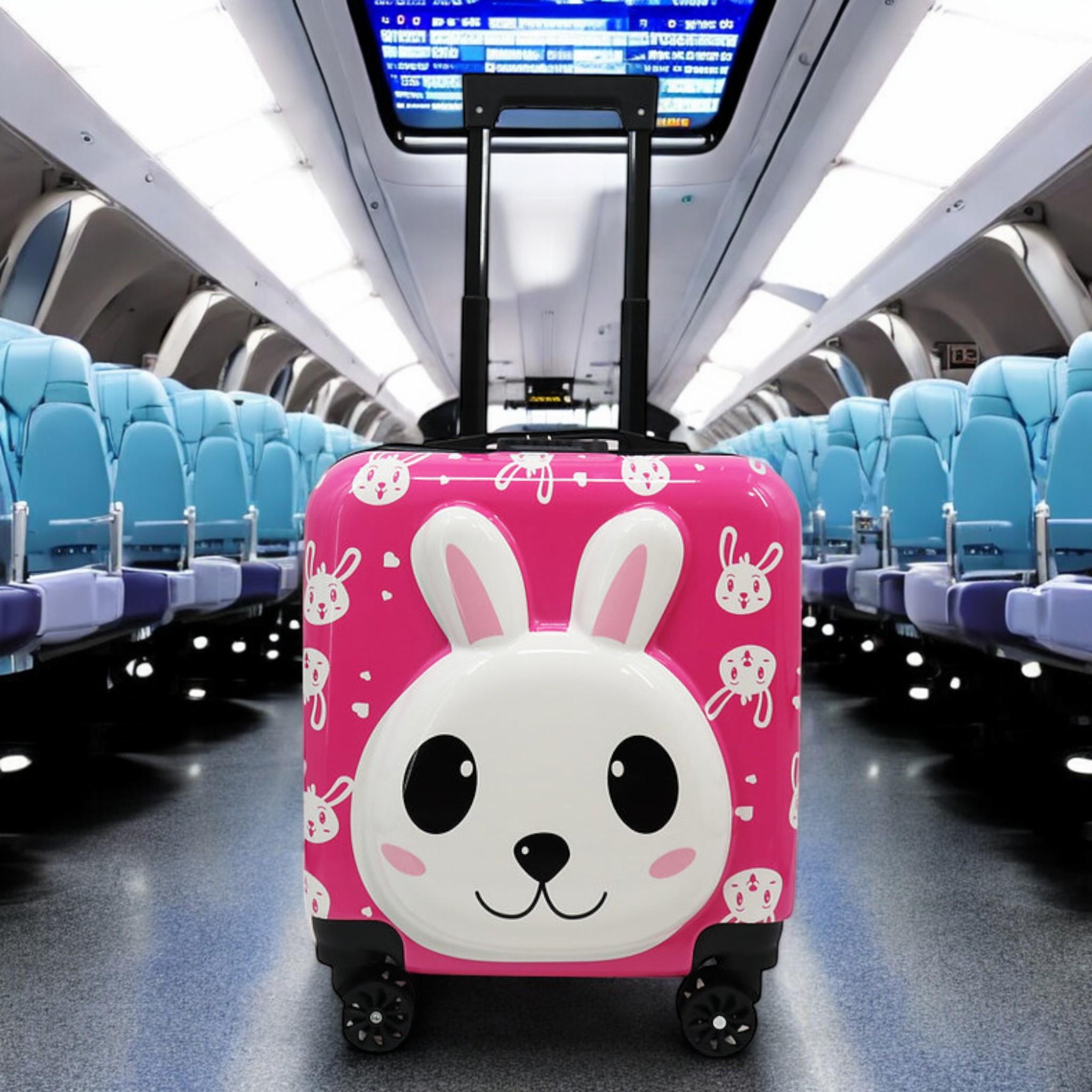 Валіза дитяча H&H Little Bunny Raspberry ABS-пластик на 4 коліщатках з кодовим замком 35 л (S_D-8) - фото 2 Валіза дитяча H&H Little Bunny Raspberry ABS-пластик на 4 коліщатках з кодовим замком 35 л (S_D-8) - фото 2