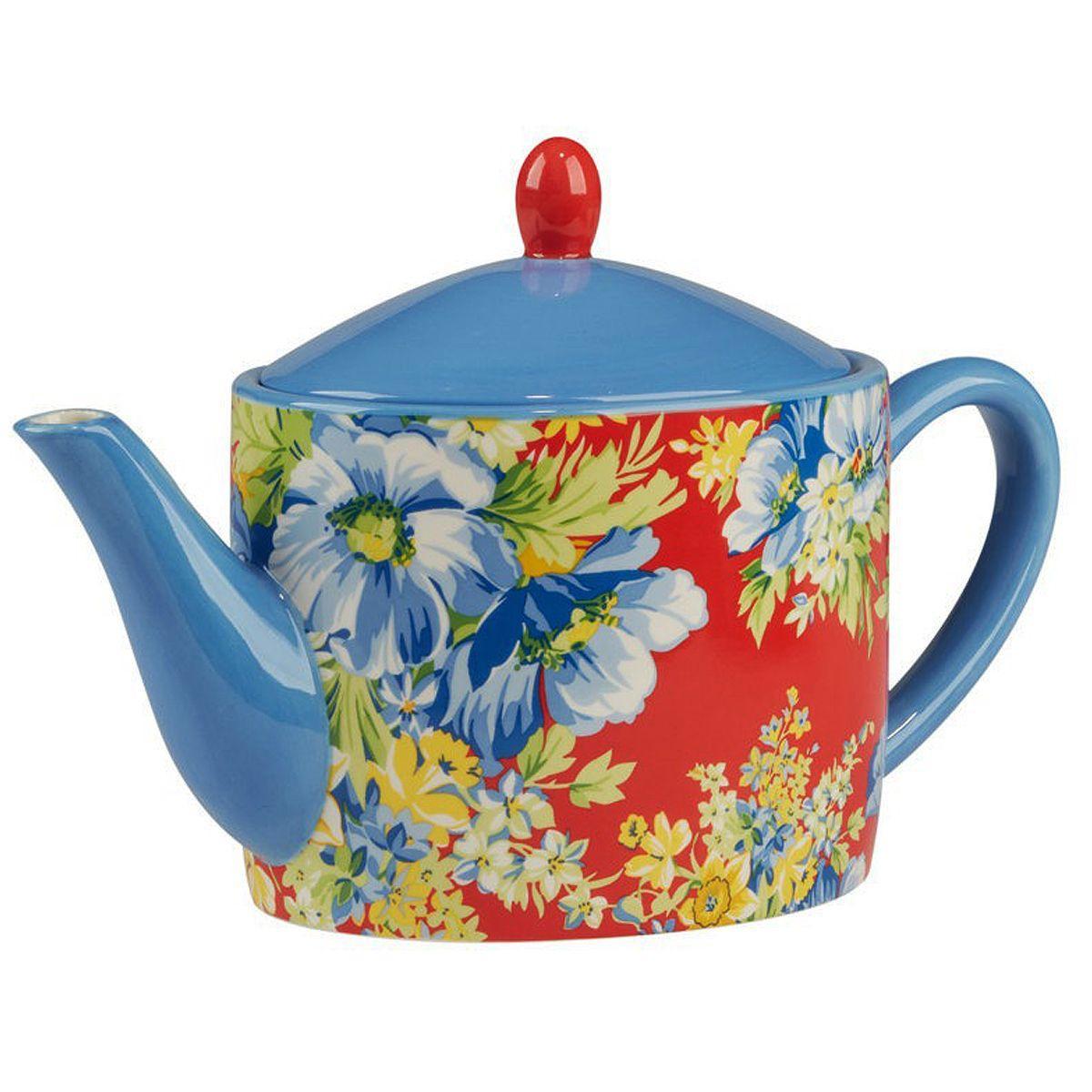 Заварочный чайник Certified International с рисунком Феерия цветов из керамики 1,1 л Разноцветный (31411)