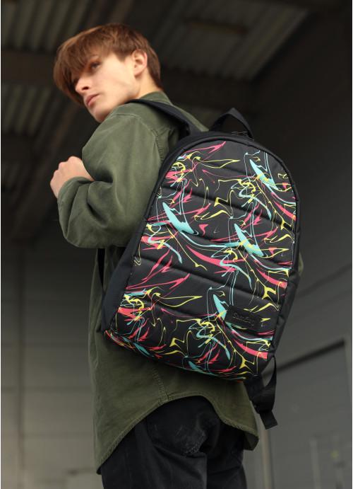 Городской рюкзак мужской Sambag Abstract тканевый с отделением под ноутбук Черный (6070281346)