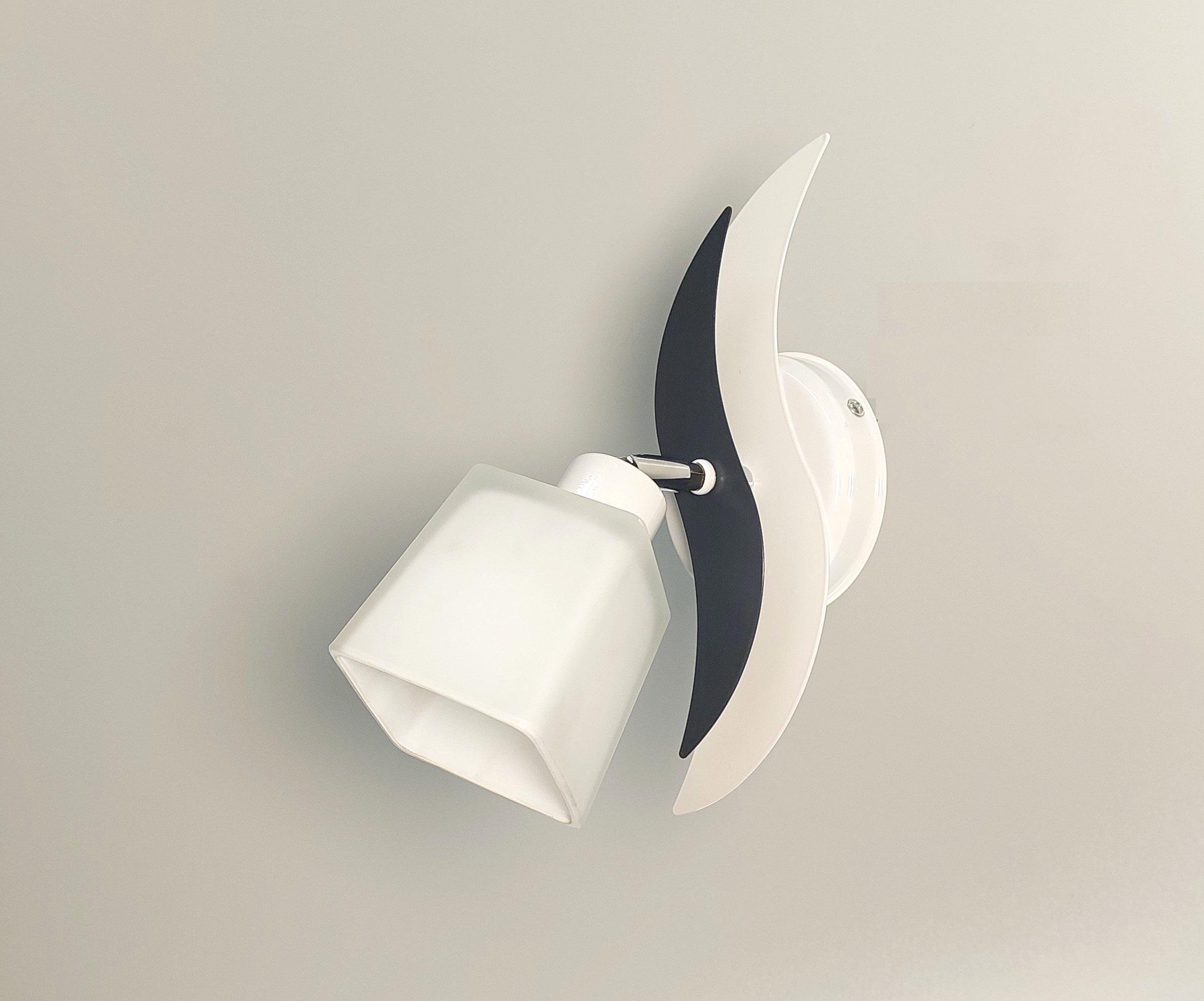 Бра настенный Волна поворотный металлический Белый/Серый